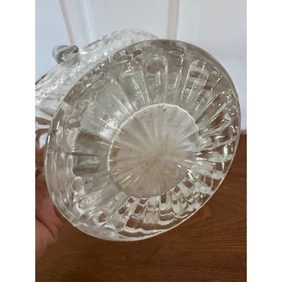 Princess House Vintage Clear Cut Heavy Glass Decorative Basket Vase 10 inch Tall - Picture 6 of 15